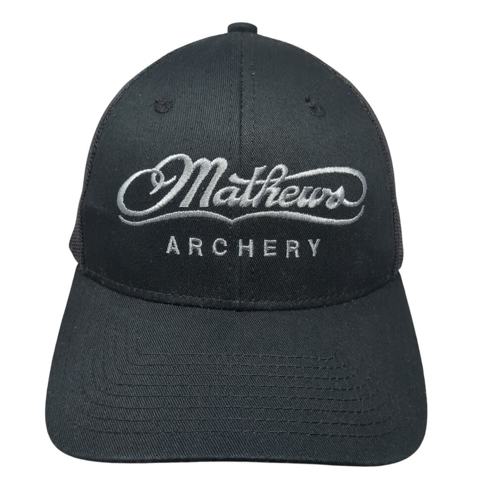 Mathews Archery Snapback Trucker Hat Black One Size Adjustable Embroidered